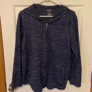 Croft & Barrow sweatshirt hoodie zip up hooded jacket blue size 1X